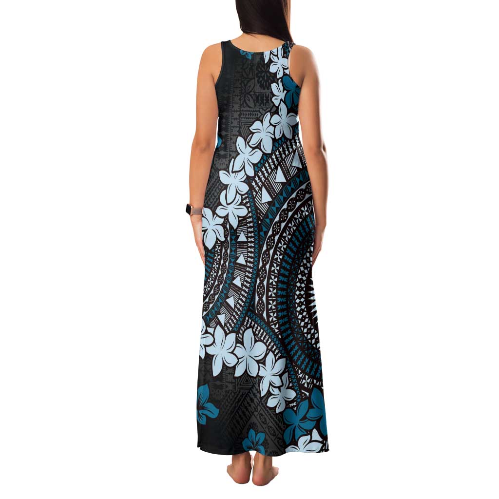 Bula Fiji Women's Day Family Matching Tank Maxi Dress and Hawaiian Shirt Indigo Masi Tapa LT7 - Polynesian Pride