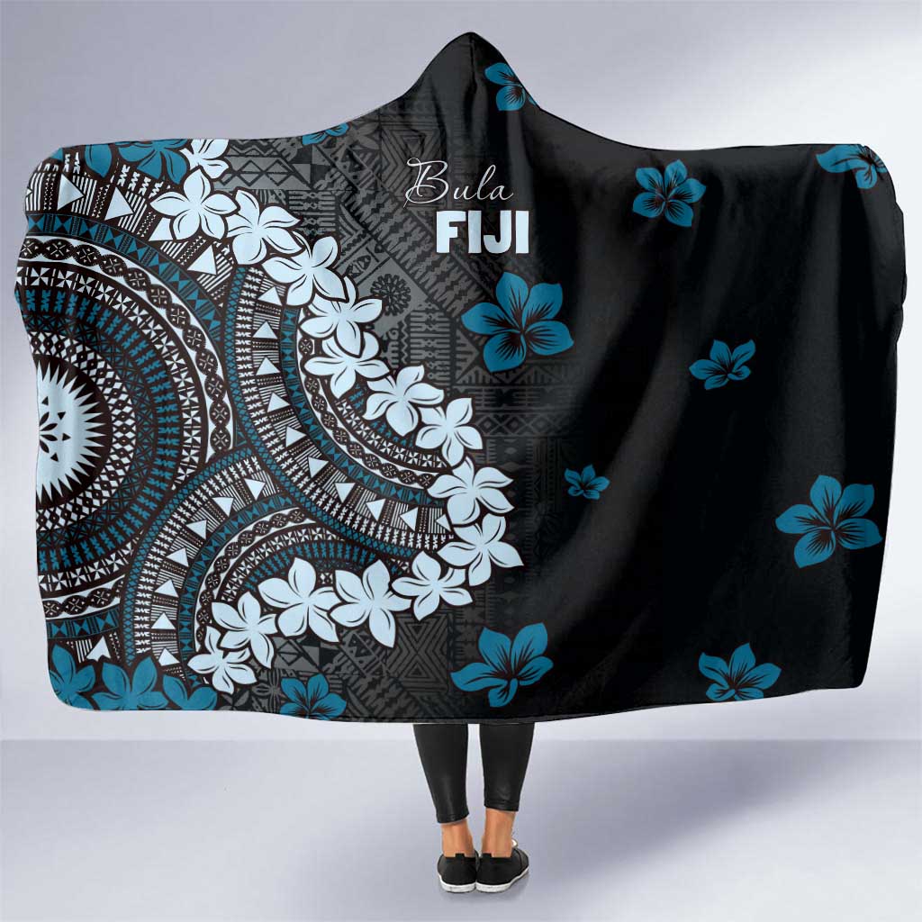 Bula Fiji Women's Day Hooded Blanket Indigo Masi Tapa