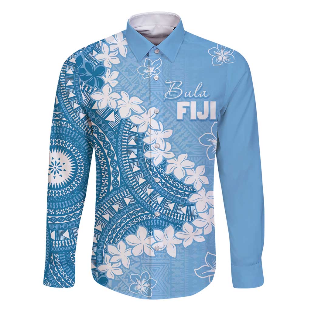 Bula Fiji Women's Day Family Matching Off Shoulder Maxi Dress and Hawaiian Shirt Turquoise Masi Tapa LT7 Dad's Shirt - Long Sleeve Turquoise - Polynesian Pride