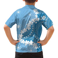 Bula Fiji Women's Day Family Matching Puletasi and Hawaiian Shirt Turquoise Masi Tapa