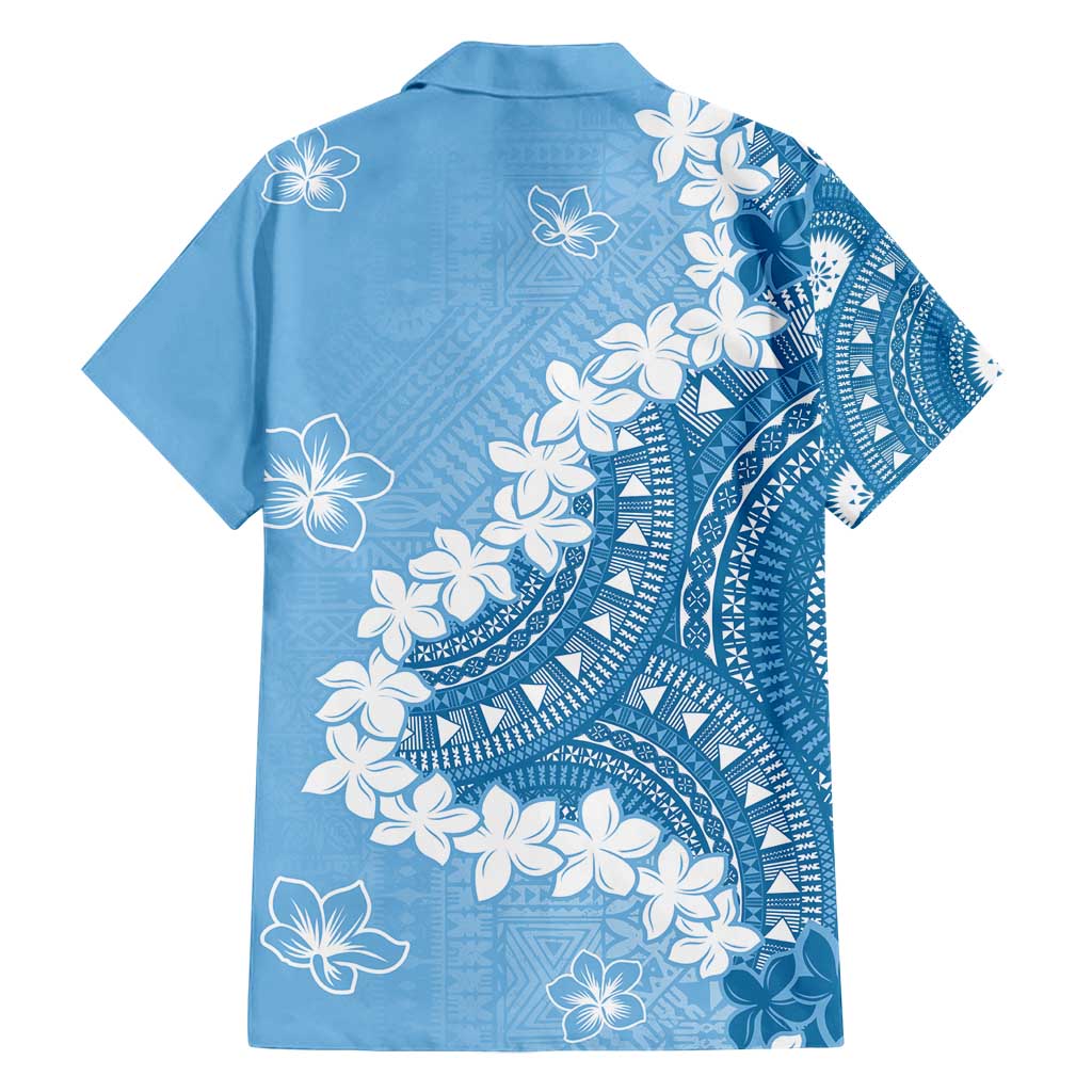Bula Fiji Women's Day Family Matching Puletasi and Hawaiian Shirt Turquoise Masi Tapa