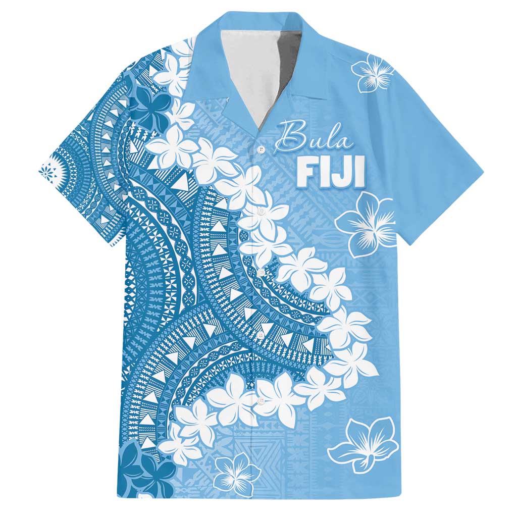 Bula Fiji Women's Day Family Matching Tank Maxi Dress and Hawaiian Shirt Turquoise Masi Tapa LT7 Dad's Shirt - Short Sleeve Turquoise - Polynesian Pride