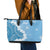 Bula Fiji Women's Day Leather Tote Bag Turquoise Masi Tapa LT7