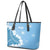 Bula Fiji Women's Day Leather Tote Bag Turquoise Masi Tapa LT7