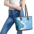 Bula Fiji Women's Day Leather Tote Bag Turquoise Masi Tapa LT7