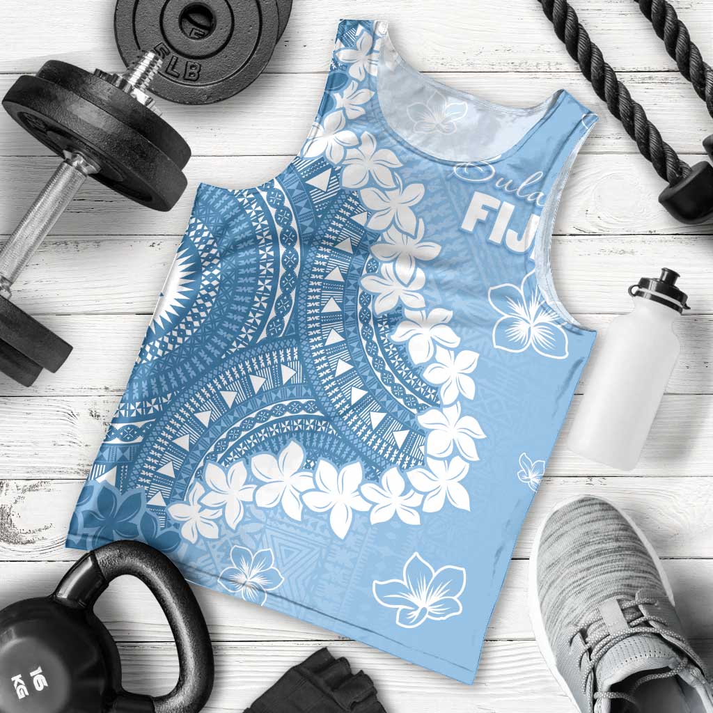 Bula Fiji Women's Day Men Tank Top Turquoise Masi Tapa