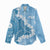 Bula Fiji Women's Day Women Casual Shirt Turquoise Masi Tapa