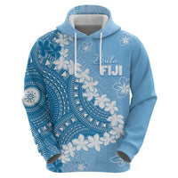 Bula Fiji Women's Day Zip Hoodie Turquoise Masi Tapa
