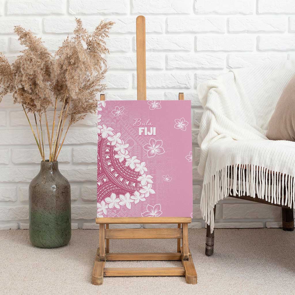 Bula Fiji Women's Day Canvas Wall Art Pink Masi Tapa