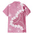 Bula Fiji Women's Day Family Matching Off The Shoulder Long Sleeve Dress and Hawaiian Shirt Pink Masi Tapa