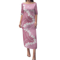 Bula Fiji Women's Day Family Matching Puletasi and Hawaiian Shirt Pink Masi Tapa