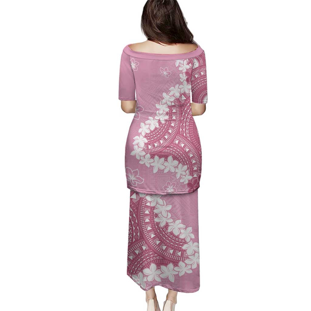 Bula Fiji Women's Day Family Matching Puletasi and Hawaiian Shirt Pink Masi Tapa