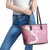 Bula Fiji Women's Day Leather Tote Bag Pink Masi Tapa