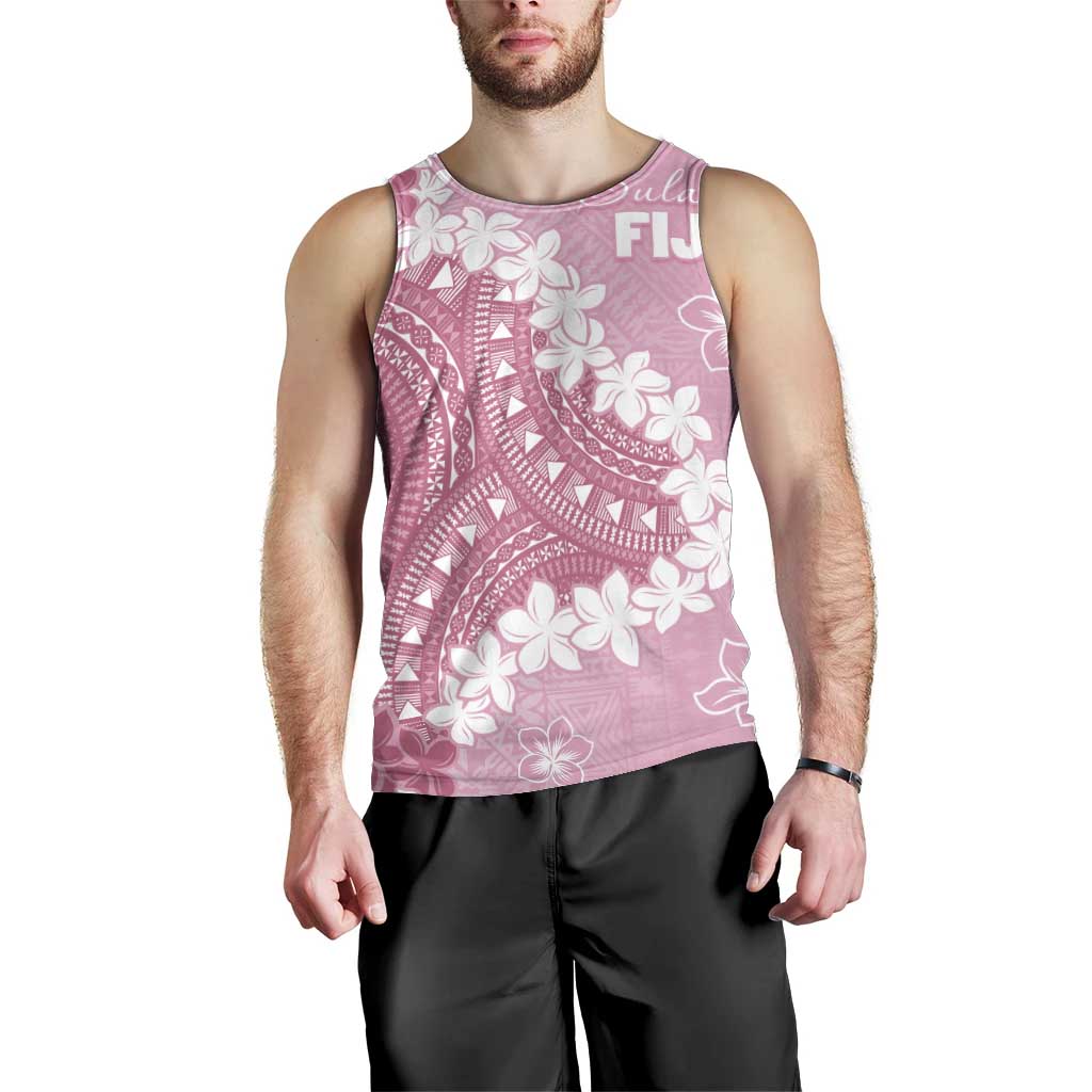 Bula Fiji Women's Day Men Tank Top Pink Masi Tapa