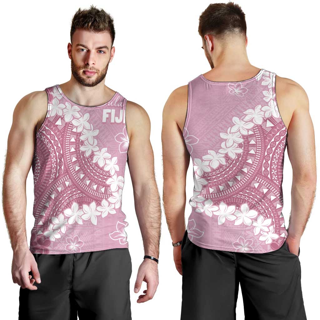Bula Fiji Women's Day Men Tank Top Pink Masi Tapa