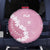 Bula Fiji Women's Day Spare Tire Cover Pink Masi Tapa