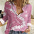 Bula Fiji Women's Day Women Casual Shirt Pink Masi Tapa