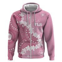 Bula Fiji Women's Day Zip Hoodie Pink Masi Tapa LT7 Zip Hoodie Pink - Polynesian Pride
