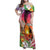 Polynesian Dreamy Turtle Family Matching Off Shoulder Maxi Dress and Hawaiian Shirt Sunset Scenery