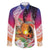 Polynesian Dreamy Turtle Family Matching Tank Maxi Dress and Hawaiian Shirt Sunset Scenery