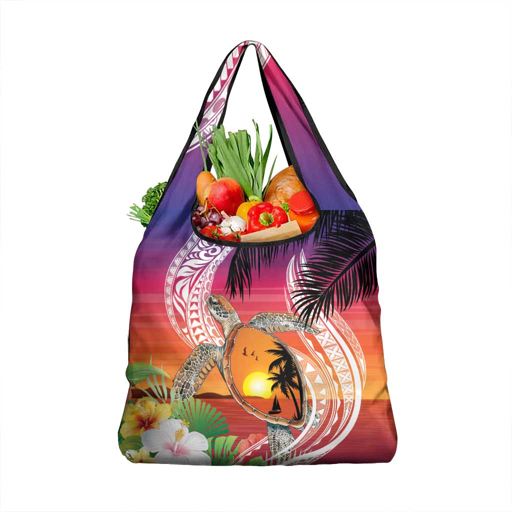 Polynesian Dreamy Turtle Grocery Bag Sunset Scenery LT7 1-pack One Size Art - Polynesian Pride