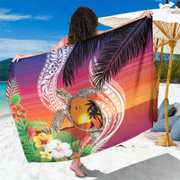 Polynesian Dreamy Turtle Sarong Sunset Scenery