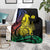 New Caledonia Kanaky Blanket Stylized Fleche Faitiere With Kagu Bird
