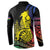New Caledonia Kanaky Button Sweatshirt Stylized Fleche Faitiere With Kagu Bird