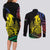 New Caledonia Kanaky Couples Matching Long Sleeve Bodycon Dress and Long Sleeve Button Shirt Stylized Fleche Faitiere With Kagu Bird