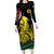 New Caledonia Kanaky Family Matching Long Sleeve Bodycon Dress and Hawaiian Shirt Stylized Fleche Faitiere With Kagu Bird