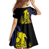New Caledonia Kanaky Family Matching Mermaid Dress and Hawaiian Shirt Stylized Fleche Faitiere With Kagu Bird LT7 - Polynesian Pride