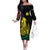 New Caledonia Kanaky Family Matching Off The Shoulder Long Sleeve Dress and Hawaiian Shirt Stylized Fleche Faitiere With Kagu Bird