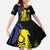 New Caledonia Kanaky Family Matching Off Shoulder Maxi Dress and Hawaiian Shirt Stylized Fleche Faitiere With Kagu Bird