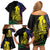 New Caledonia Kanaky Family Matching Off Shoulder Short Dress and Hawaiian Shirt Stylized Fleche Faitiere With Kagu Bird