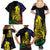 New Caledonia Kanaky Family Matching Summer Maxi Dress and Hawaiian Shirt Stylized Fleche Faitiere With Kagu Bird