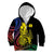 New Caledonia Kanaky Kid Hoodie Stylized Fleche Faitiere With Kagu Bird