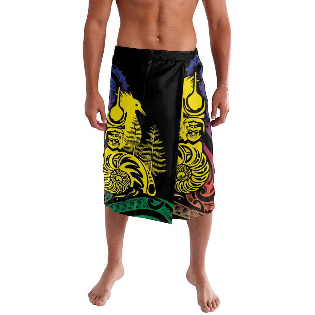 New Caledonia Kanaky Lavalava Stylized Fleche Faitiere With Kagu Bird