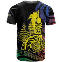 New Caledonia Kanaky T Shirt Stylized Fleche Faitiere With Kagu Bird LT7 - Polynesian Pride