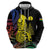 New Caledonia Kanaky Zip Hoodie Stylized Fleche Faitiere With Kagu Bird