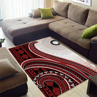 Bula Fiji Vintage Tapa Area Rug Kaivity Masi Wave Motifs - Red