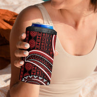 Bula Fiji Vintage Tapa 4 in 1 Can Cooler Tumbler Kaivity Masi Wave Motifs - Red