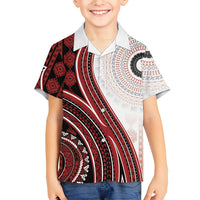 Bula Fiji Vintage Tapa Hawaiian Shirt Kaivity Masi Wave Motifs - Red
