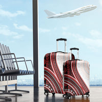 Bula Fiji Vintage Tapa Luggage Cover Kaivity Masi Wave Motifs - Red