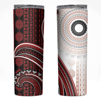 Bula Fiji Vintage Tapa Skinny Tumbler Kaivity Masi Wave Motifs - Red