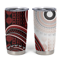Bula Fiji Vintage Tapa Tumbler Cup Kaivity Masi Wave Motifs - Red