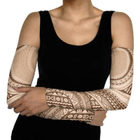 Bula Fiji Vintage Tapa Arm Sleeves Kaivity Masi Wave Motifs - Mocha