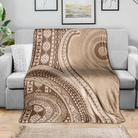Bula Fiji Vintage Tapa Blanket Kaivity Masi Wave Motifs - Mocha
