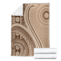Bula Fiji Vintage Tapa Blanket Kaivity Masi Wave Motifs - Mocha