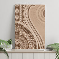 Bula Fiji Vintage Tapa Canvas Wall Art Kaivity Masi Wave Motifs - Mocha