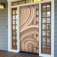 Bula Fiji Vintage Tapa Door Cover Kaivity Masi Wave Motifs - Mocha